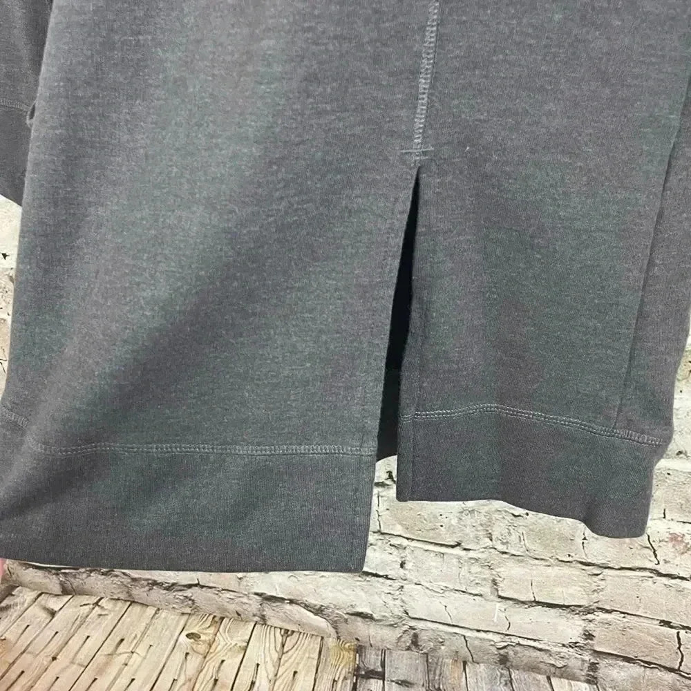 Soft Surroundings Small Gray Soho Hoodie Sweater Patch Pocket Slit Drawstring Sm - Picture 6 of 9